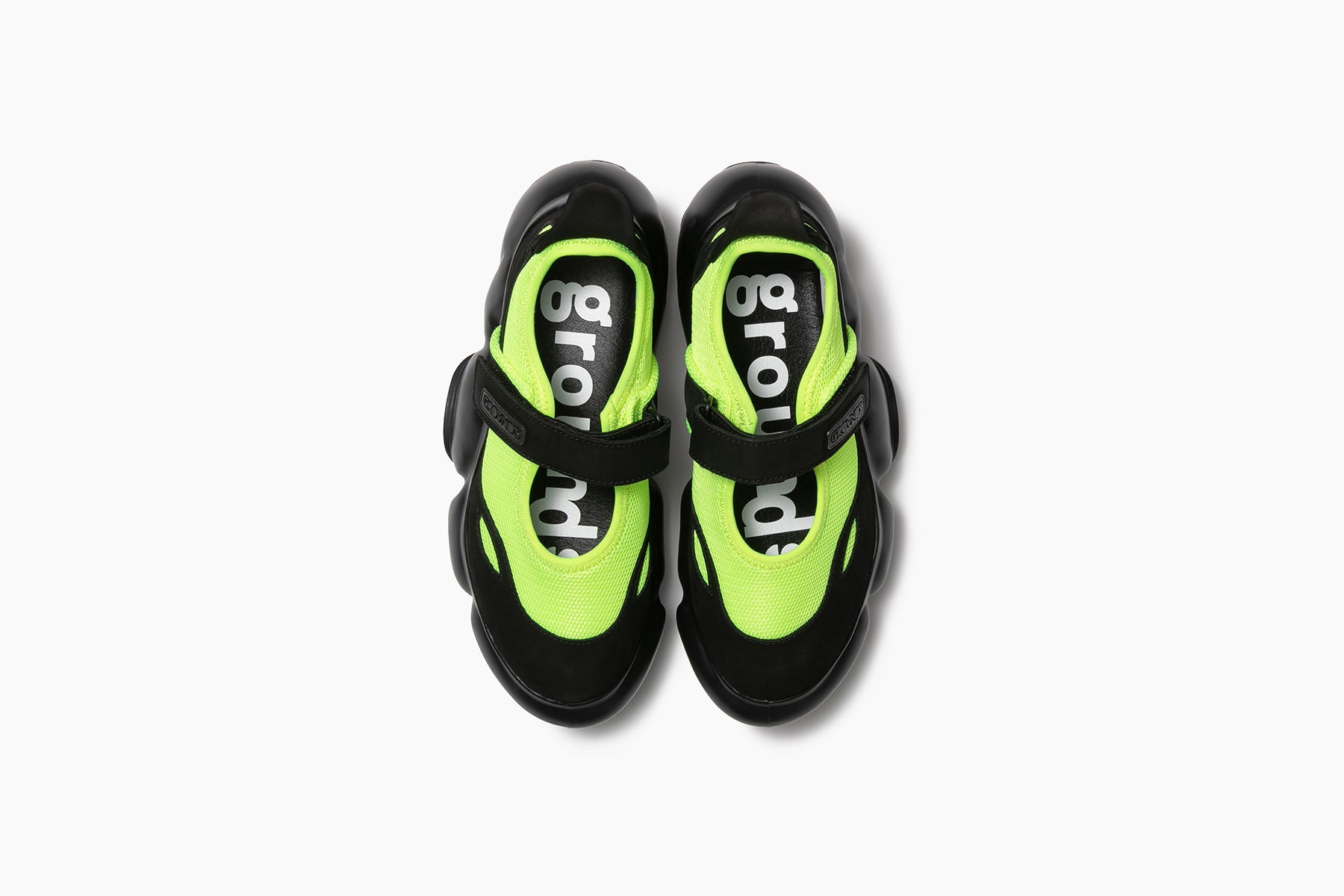 grounds MOOPIE MARY JANE NEON YELLOW BLACK / BLACK SOLID MATTE