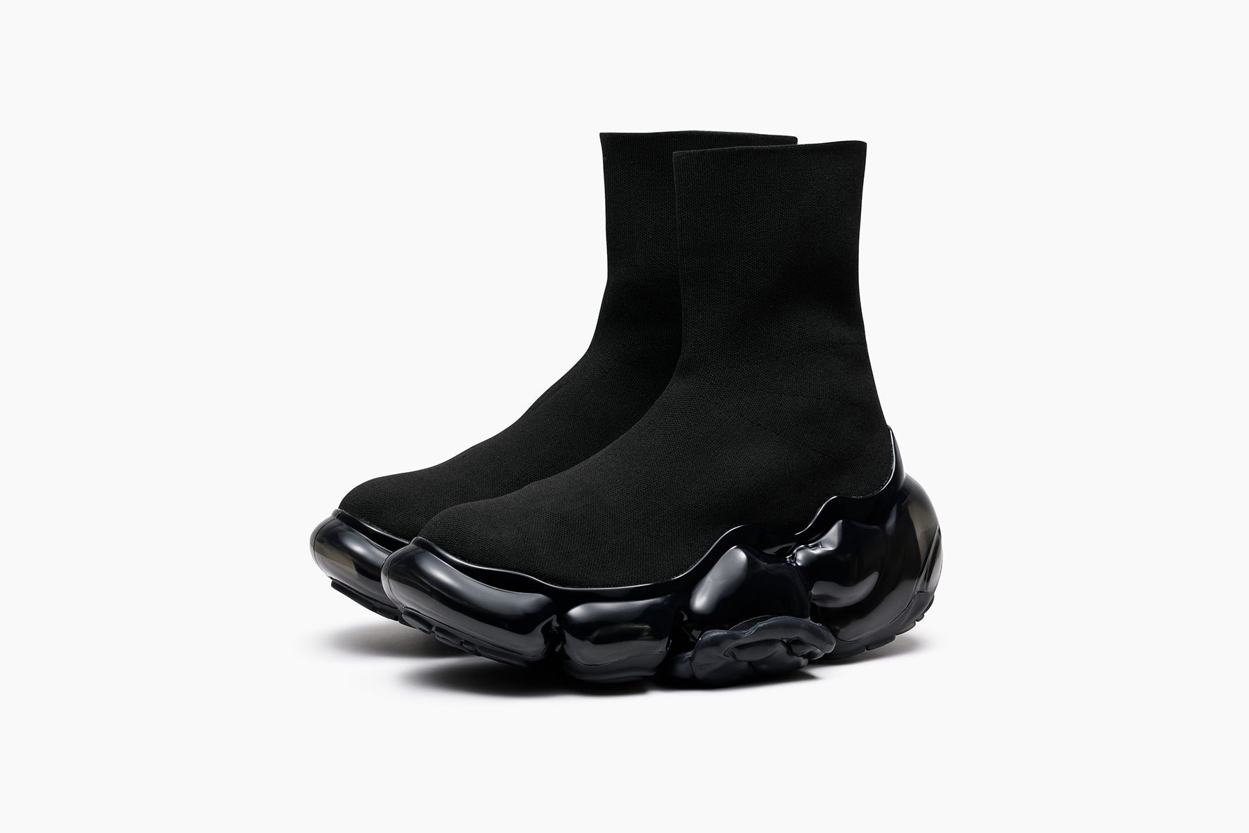 grounds MOOPIE PLAIN KNIT SOCKS BLACK / BLACK