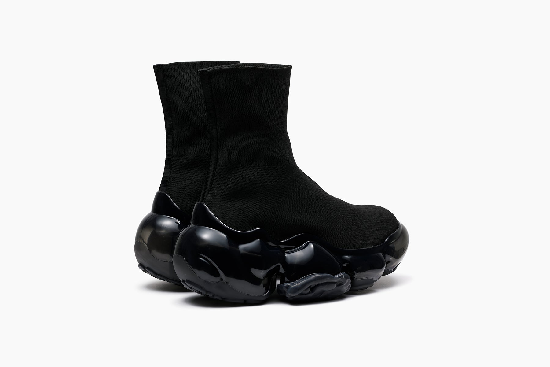 grounds MOOPIE PLAIN KNIT SOCKS BLACK / BLACK