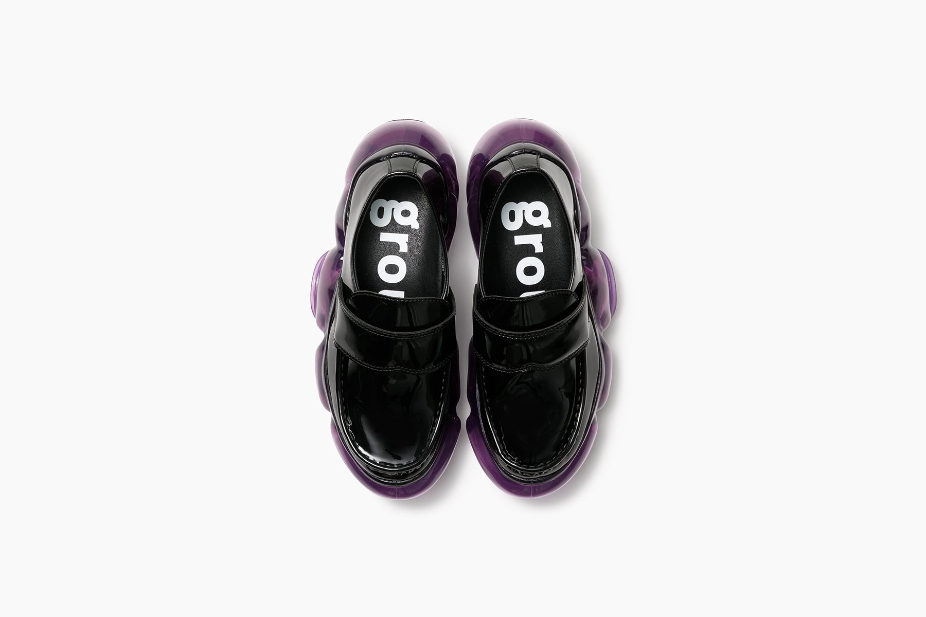 grounds MOOPIE LOAFER　BLACK ENAMEL / PURPLE