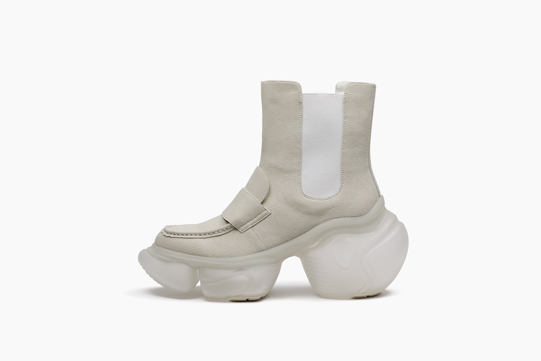 grounds LOOPIE LOAFER BOOTS CREAM SUEDE / CLEAR MATTE