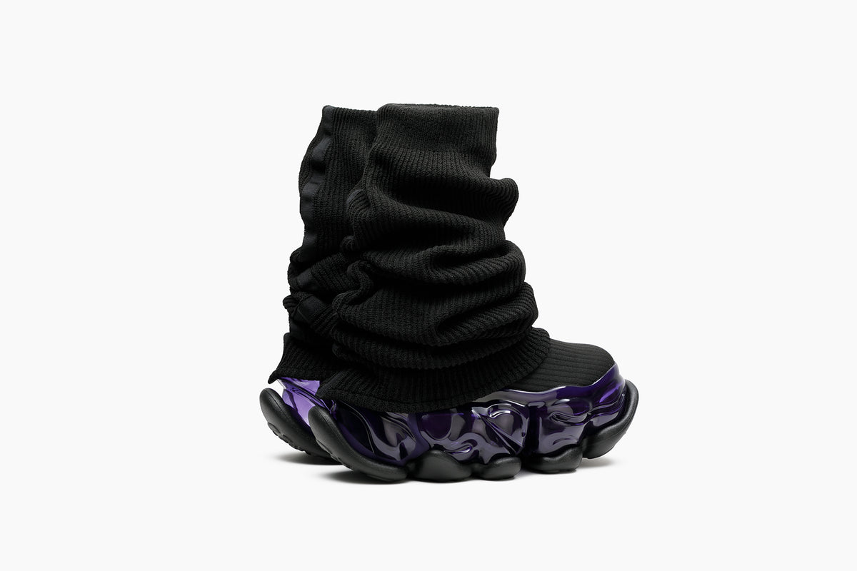 grounds SKYSCRAPER LOOSE SOCKS KNIT BLACK / PURPLE